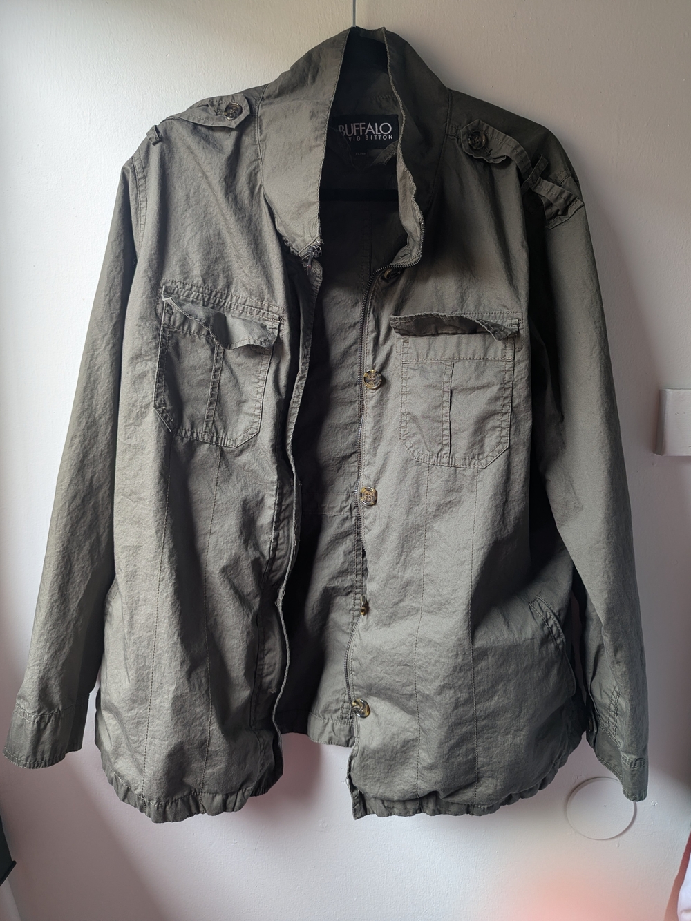 Buffalo David Bitton Olive Military Field Jacket